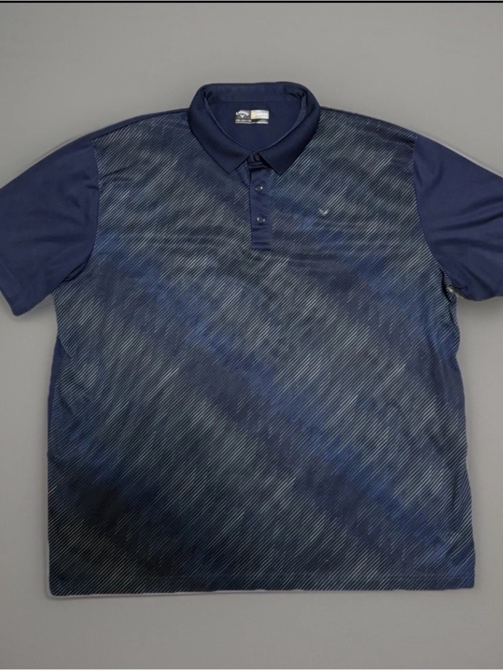Callaway Navy Diagonal Stripe Golf Polo